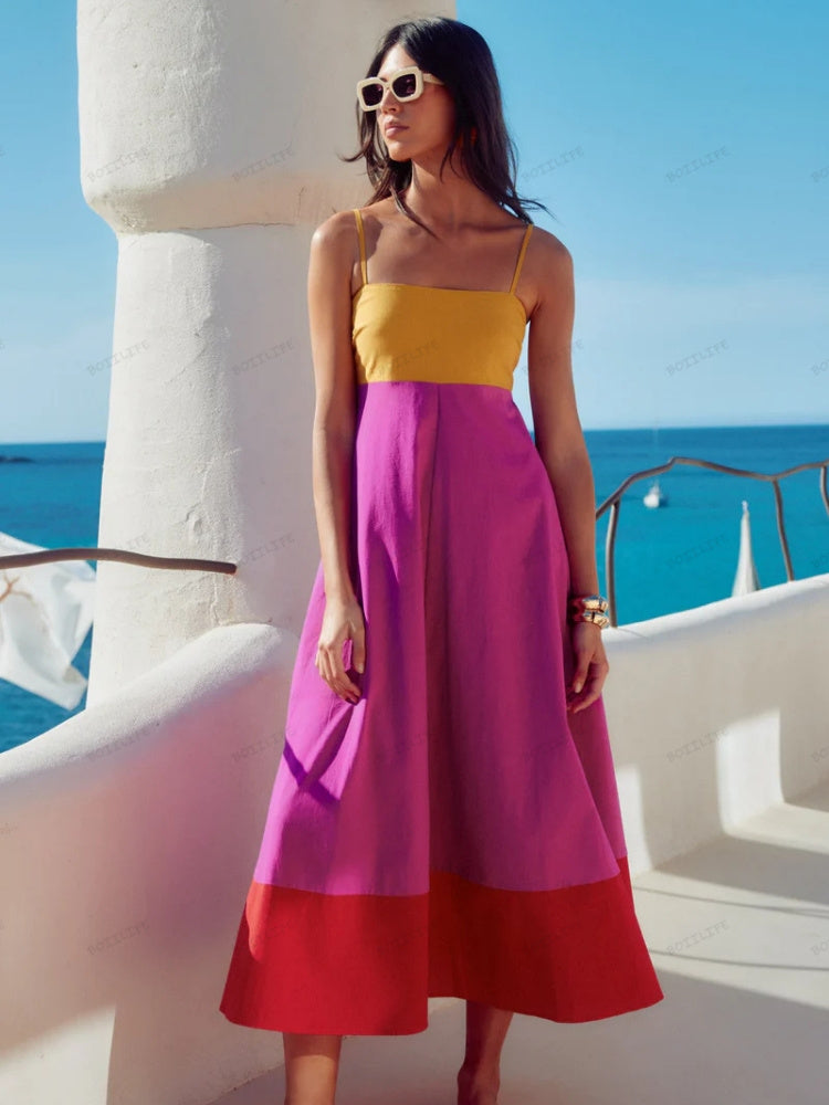 Agneta | Women’s Thin Strap Summer Midi Dress