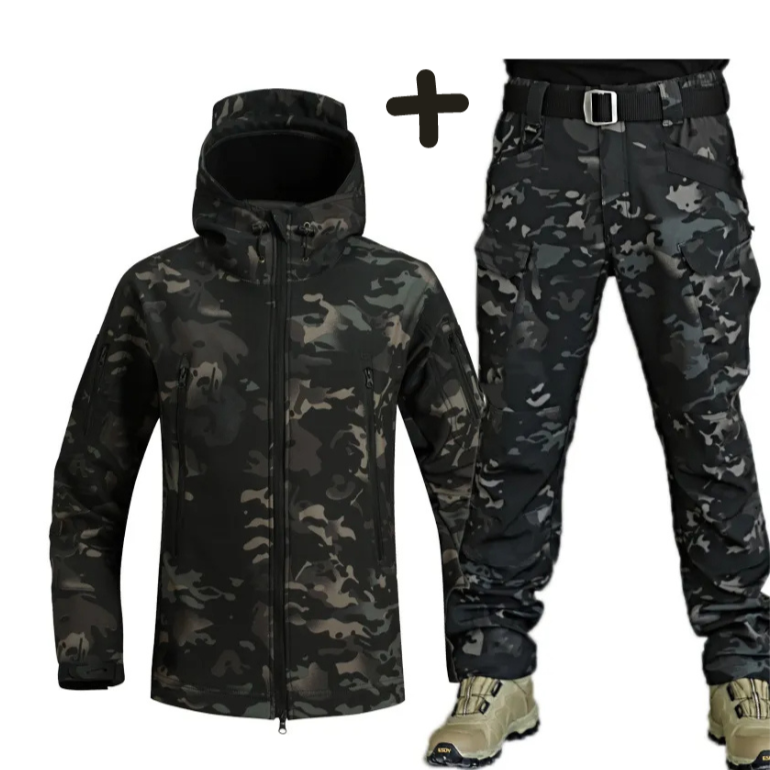 Lev | Men's Tactical Hooded Jacket and Cargo Pants Casual Set