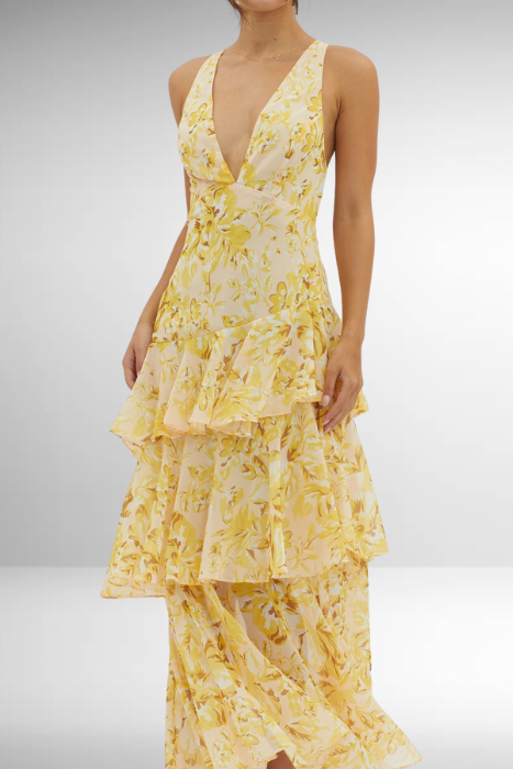 Daria | Women’s Floral Ruffled Maxi Dress