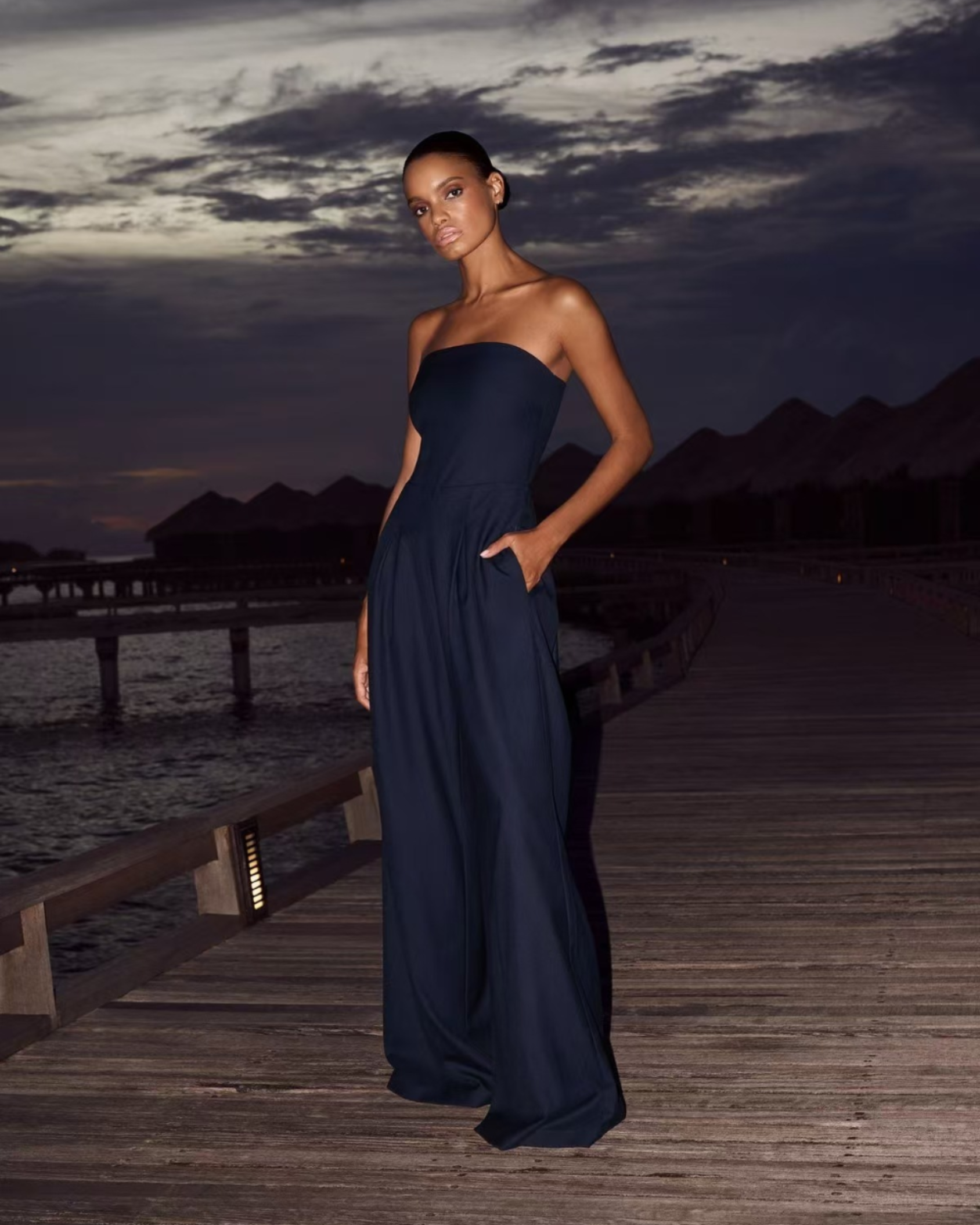 Shadi | Women’s Cocktail Crepe Strapless Jumpsuit