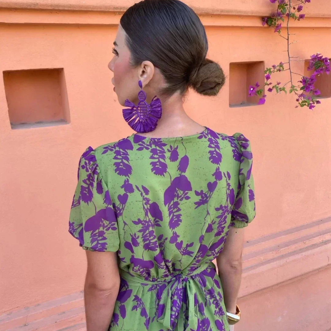 Klara | Women’s V-Neck Floral Wrap Maxi Dress