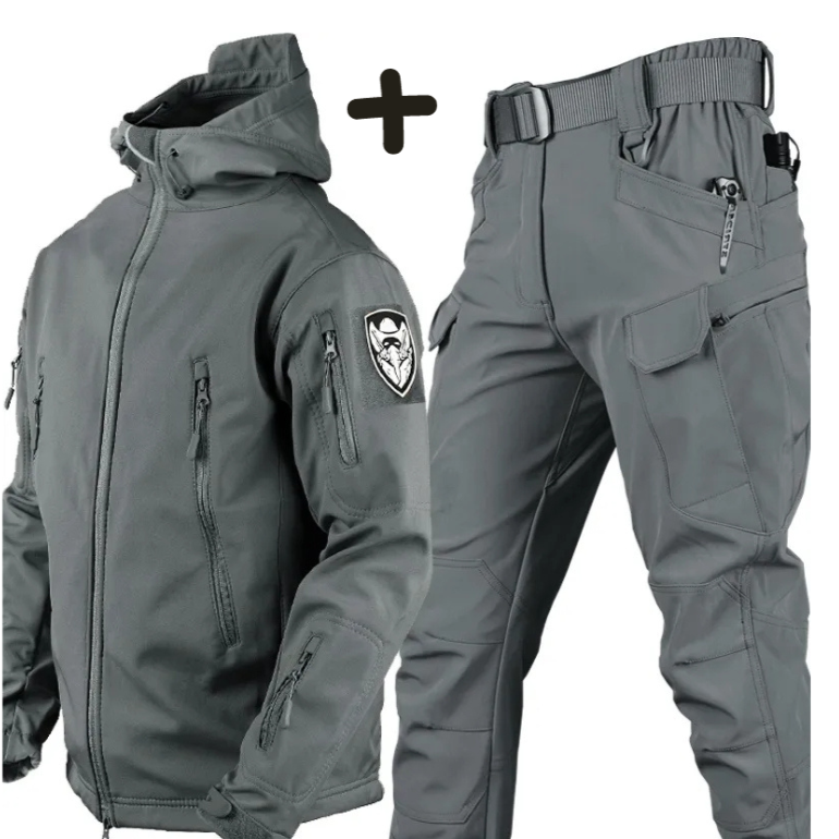 Lev | Men's Tactical Hooded Jacket and Cargo Pants Casual Set