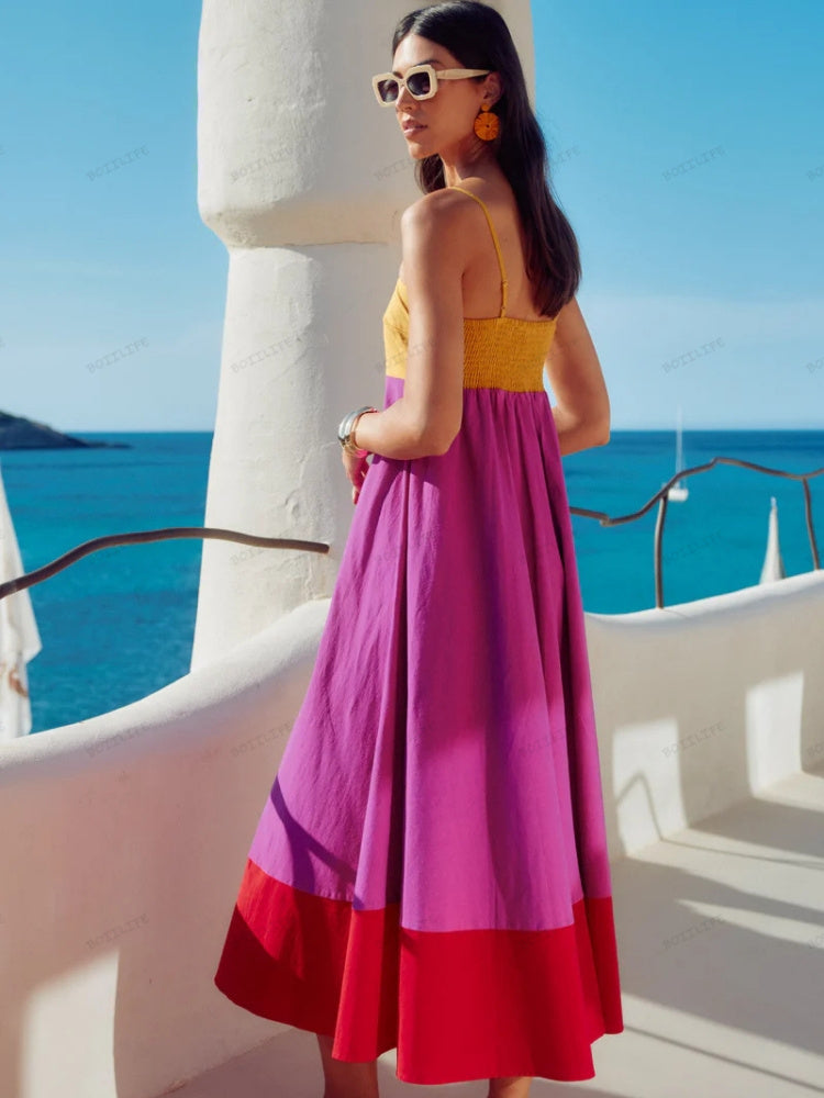 Agneta | Women’s Thin Strap Summer Midi Dress