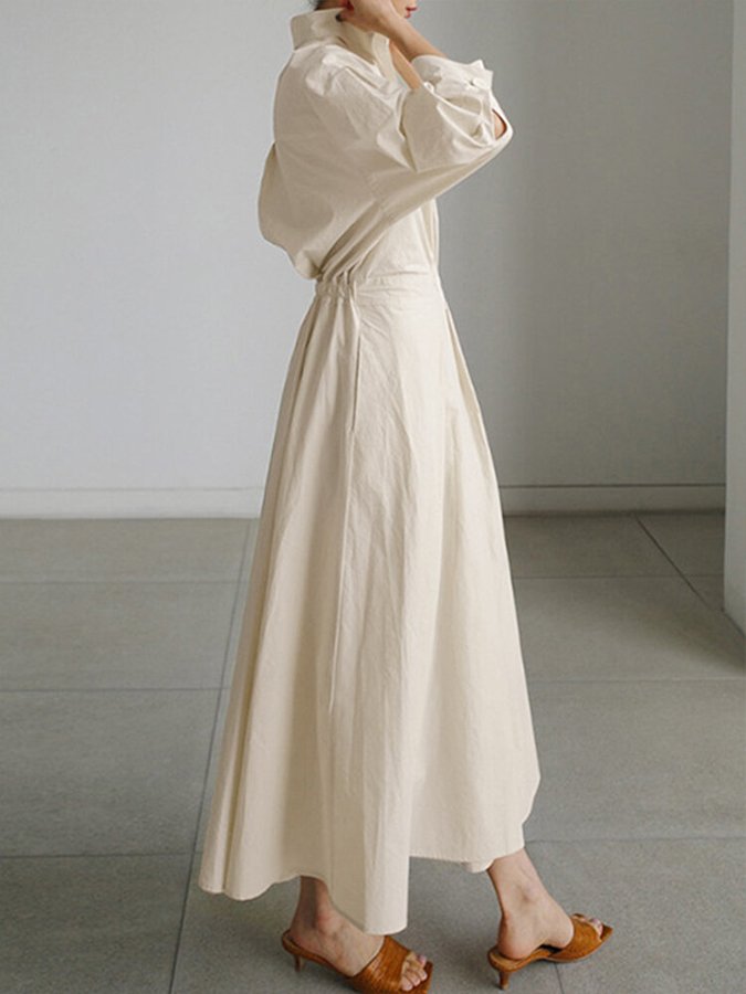 Hana | Women’s Long Sleeve Maxi Shirt Dress