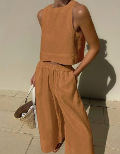 Mireia | Women’s Sleeveless Wide Leg Two-Piece Set