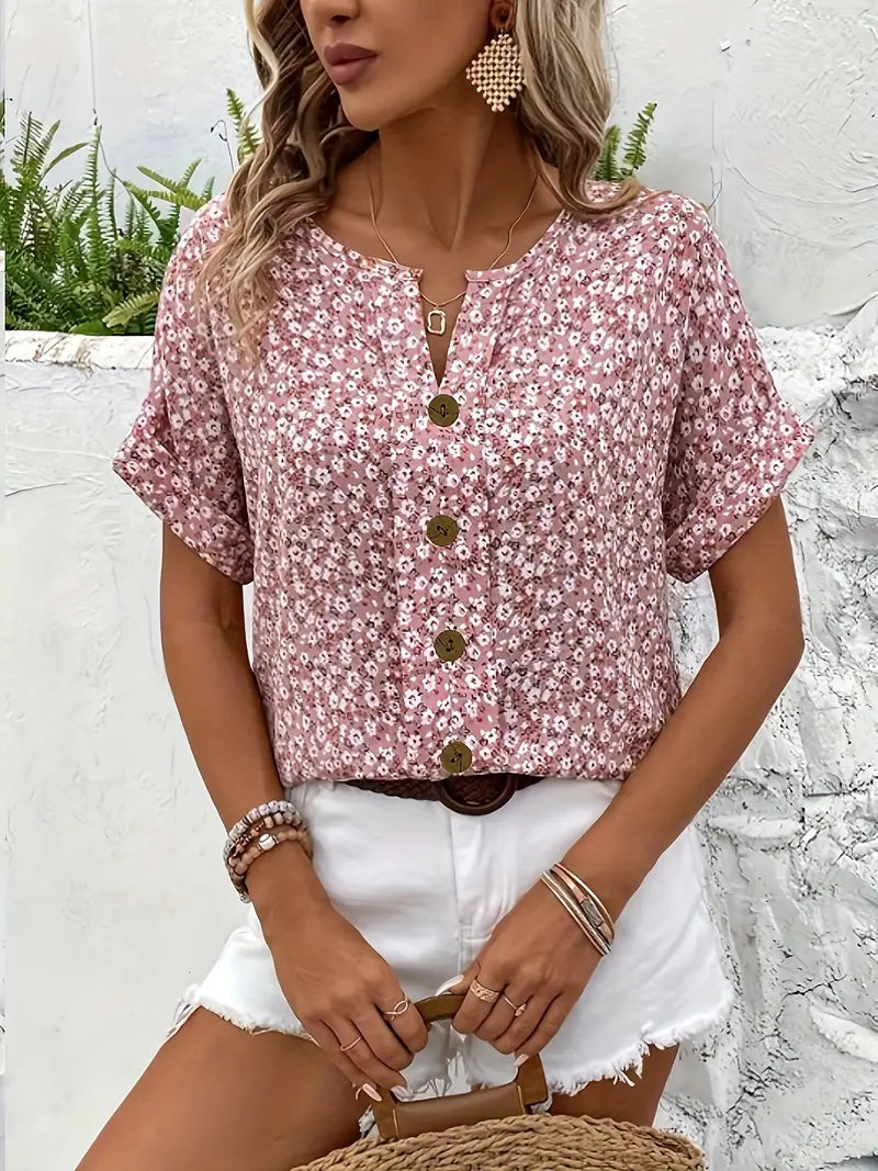 Cosima | Women’s Floral Button Front Blouse