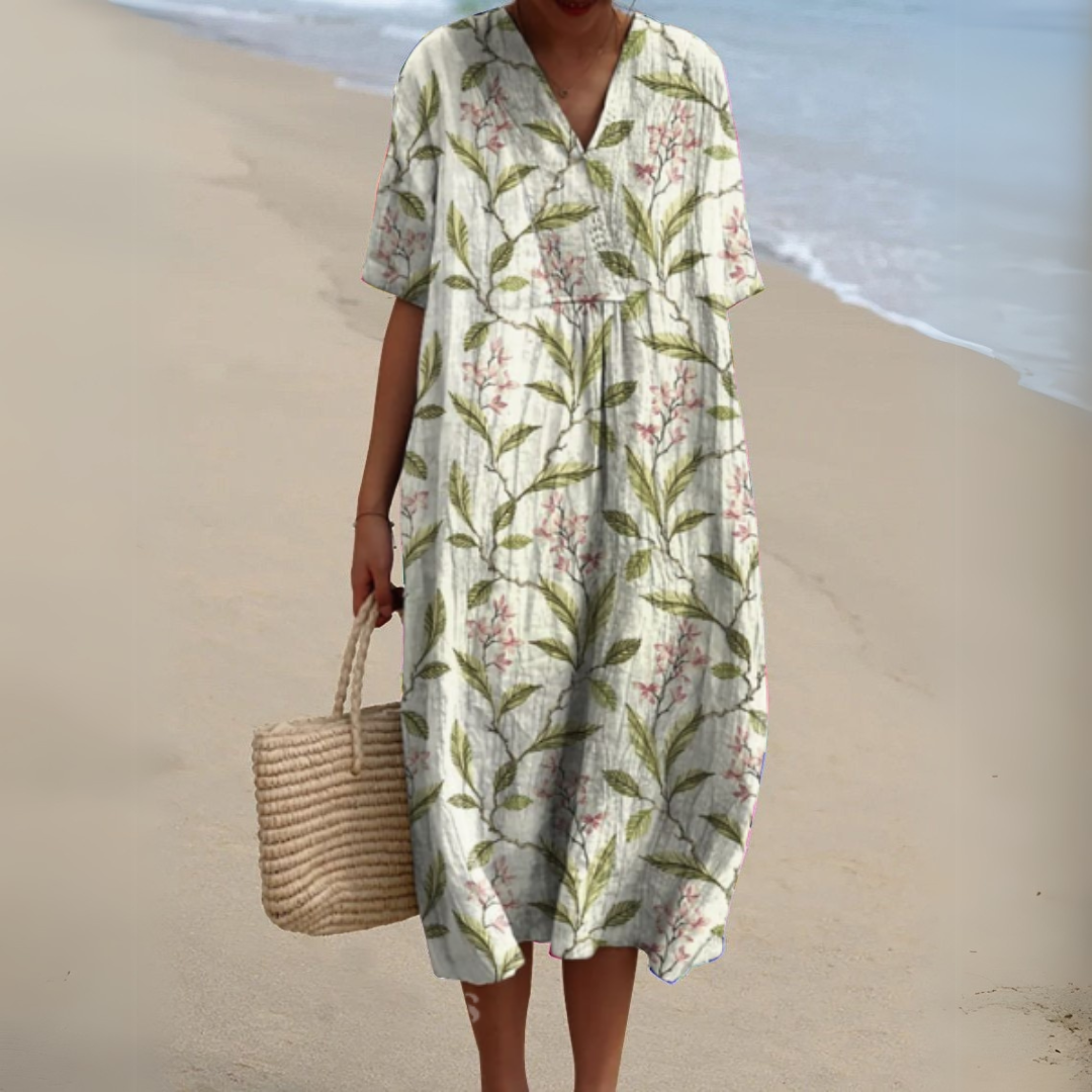 Lesly | Women’s Floral Short Sleeve Midi Dress