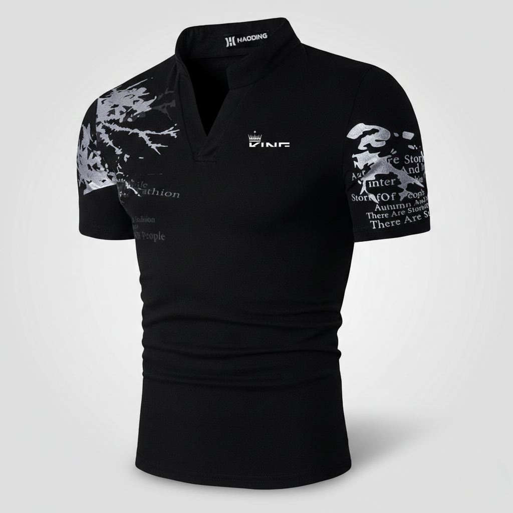 Spencer | Men’s Graphic V-Neck Polo Shirt
