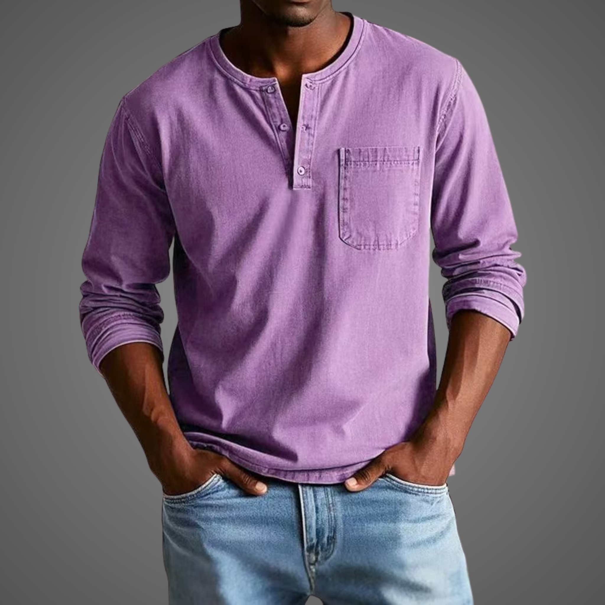 Nataniel | Men’s Henley Long Sleeve Shirt