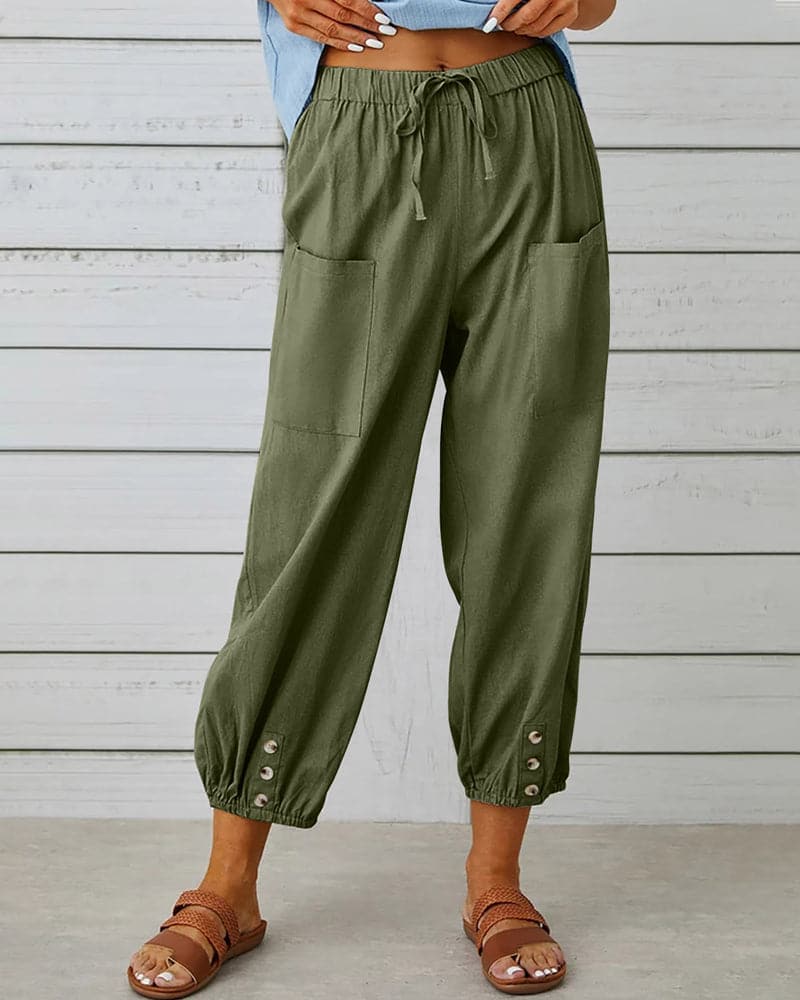 Chiara | Women’s Coastal Chic Cropped Harem Pants