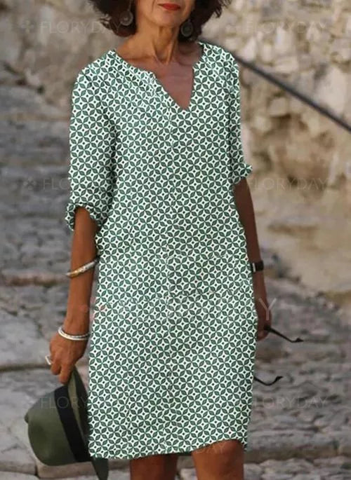 Rosamund | Women’s Straight V-Neck Midi Dress