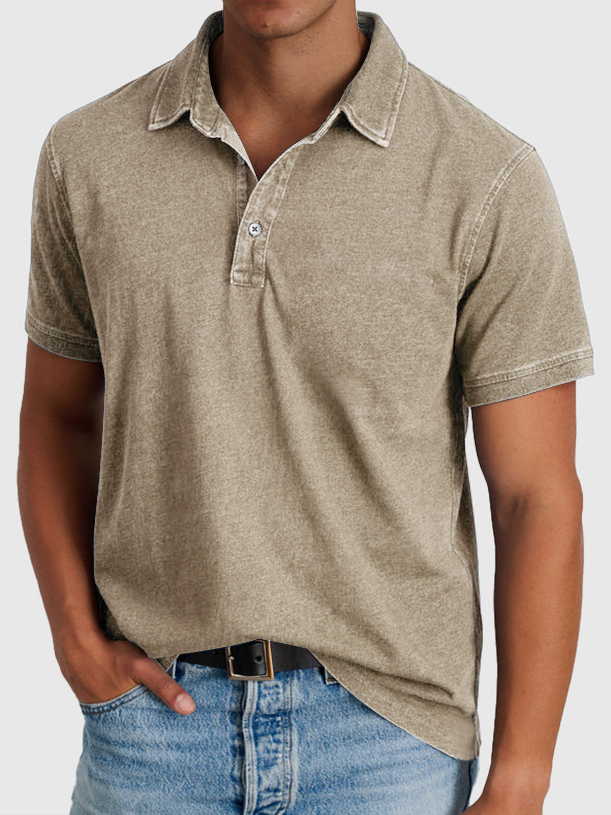 Martin | Men’s Cotton-Denim Short Sleeve Polo
