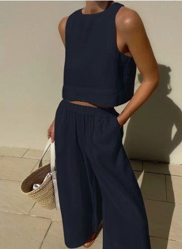 Mireia | Women’s Sleeveless Wide Leg Two-Piece Set