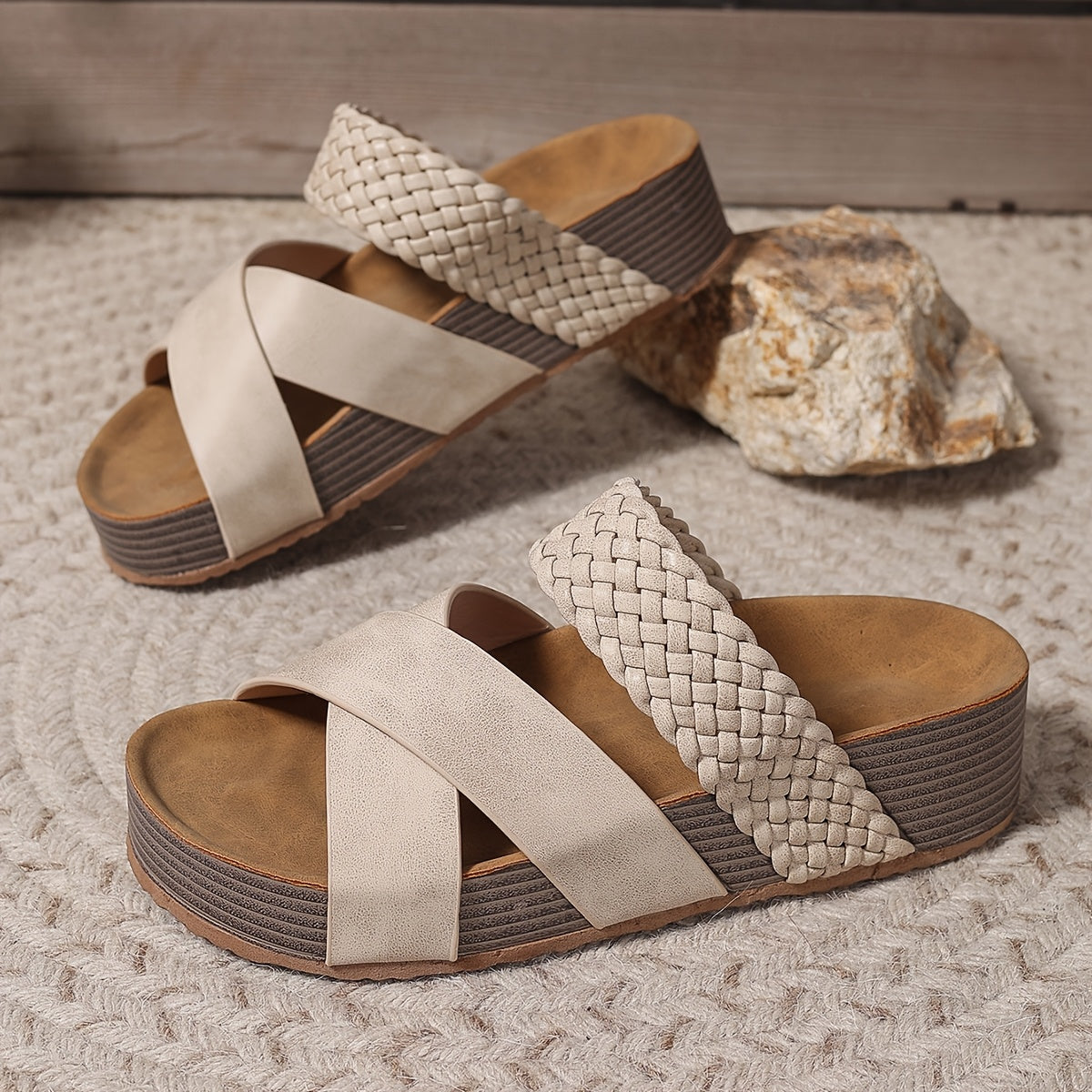 Beatrice | Women’s Platform Braided Band Orthopedic Sandals