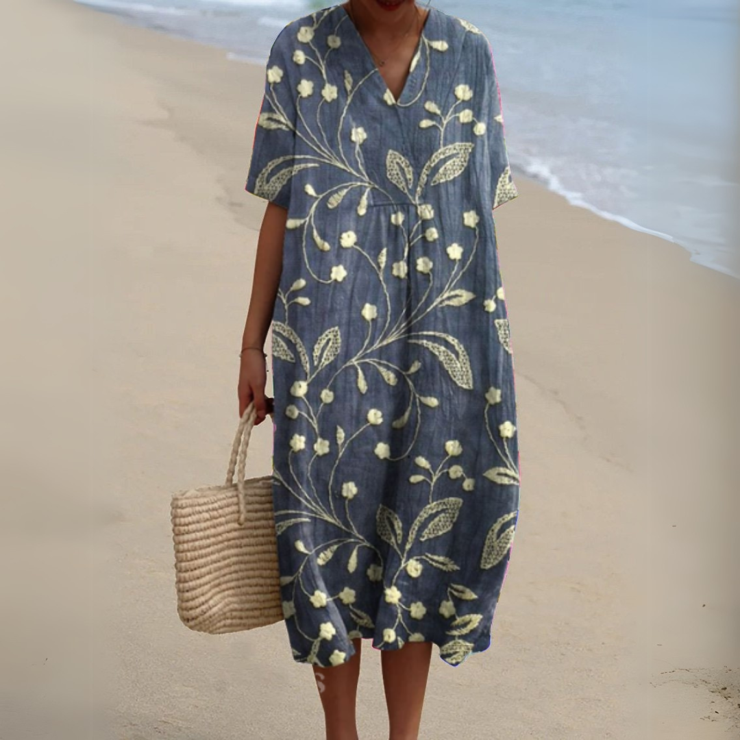 Lesly | Women’s Floral Short Sleeve Midi Dress