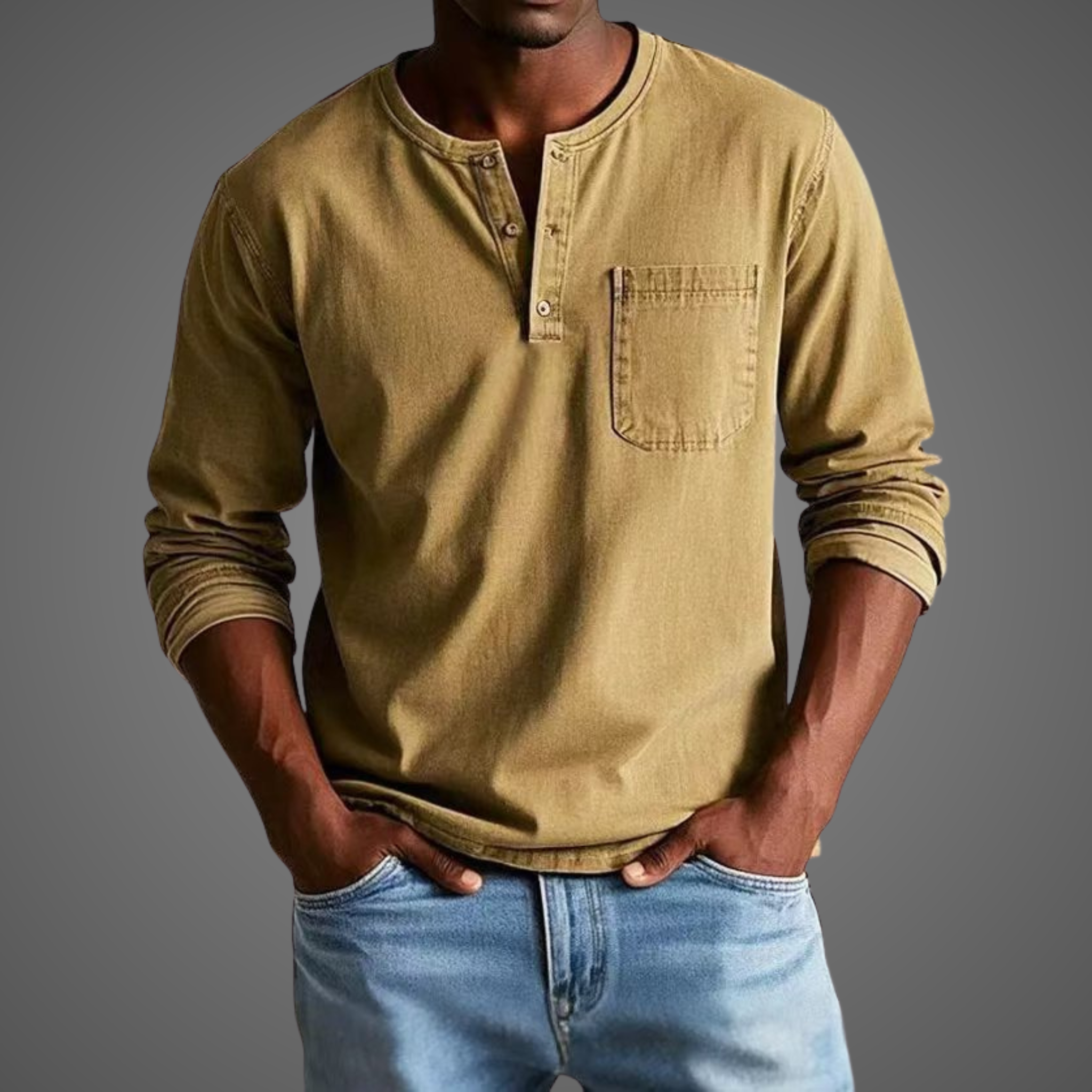 Nataniel | Men’s Henley Long Sleeve Shirt