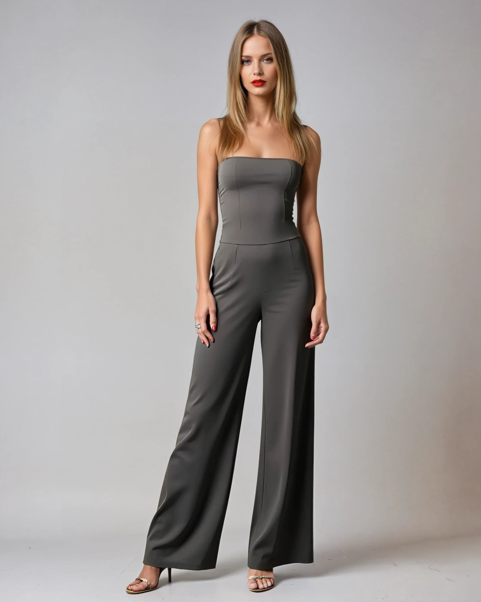 Shadi | Women’s Cocktail Crepe Strapless Jumpsuit