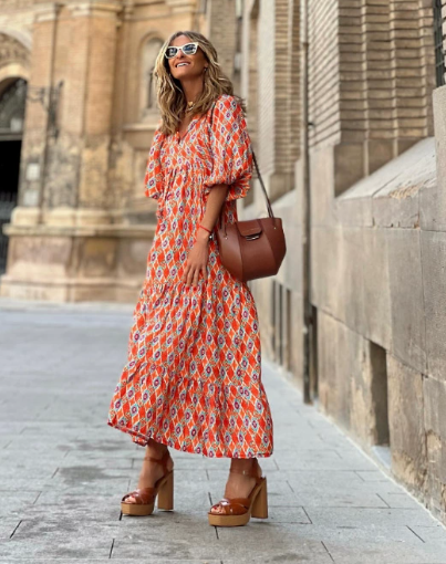 Annegret | Women’s Printed Caftan Maxi Dress