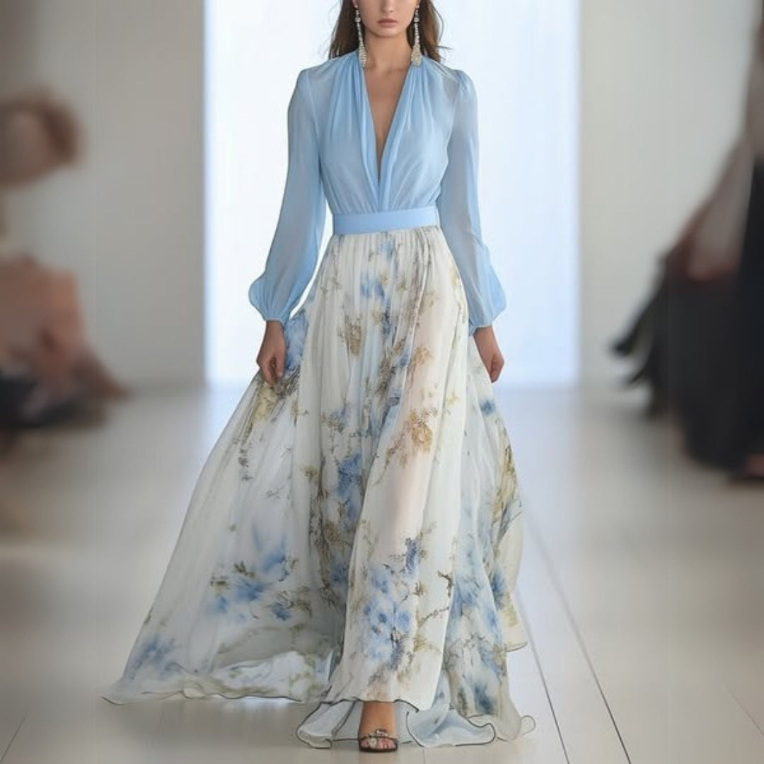 Gina | Women’s Long Sleeve Floral Maxi Dress