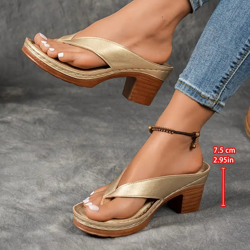Caterina | Women’s Heeled Thong Orthopedic Sandals