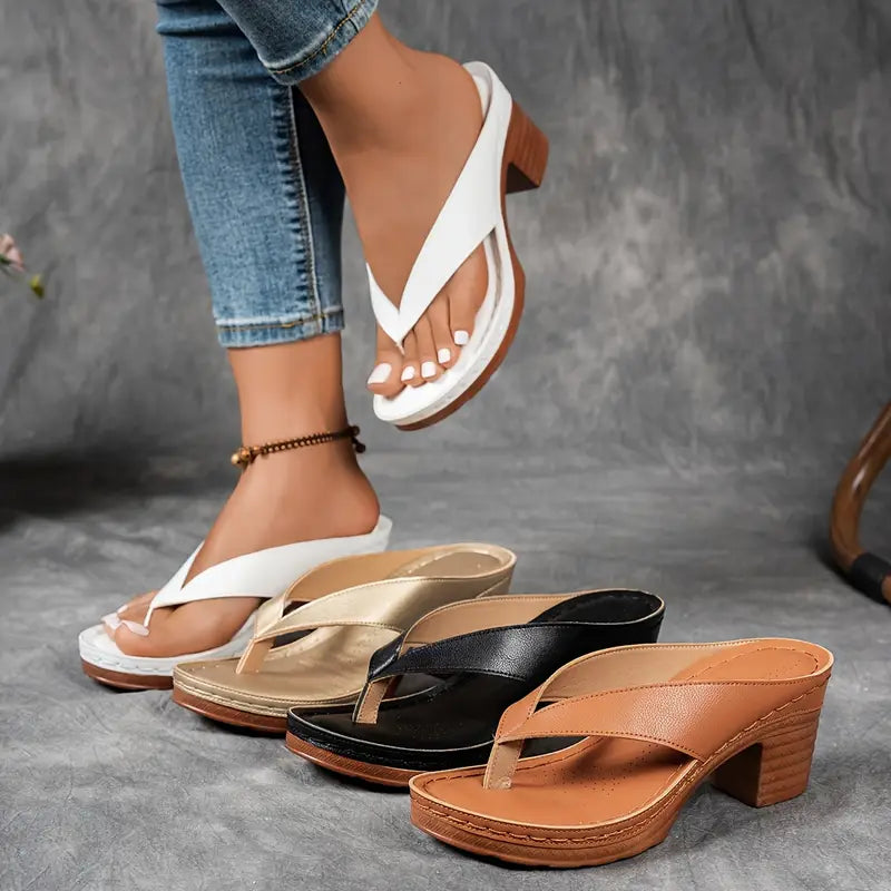 Caterina | Women’s Heeled Thong Orthopedic Sandals