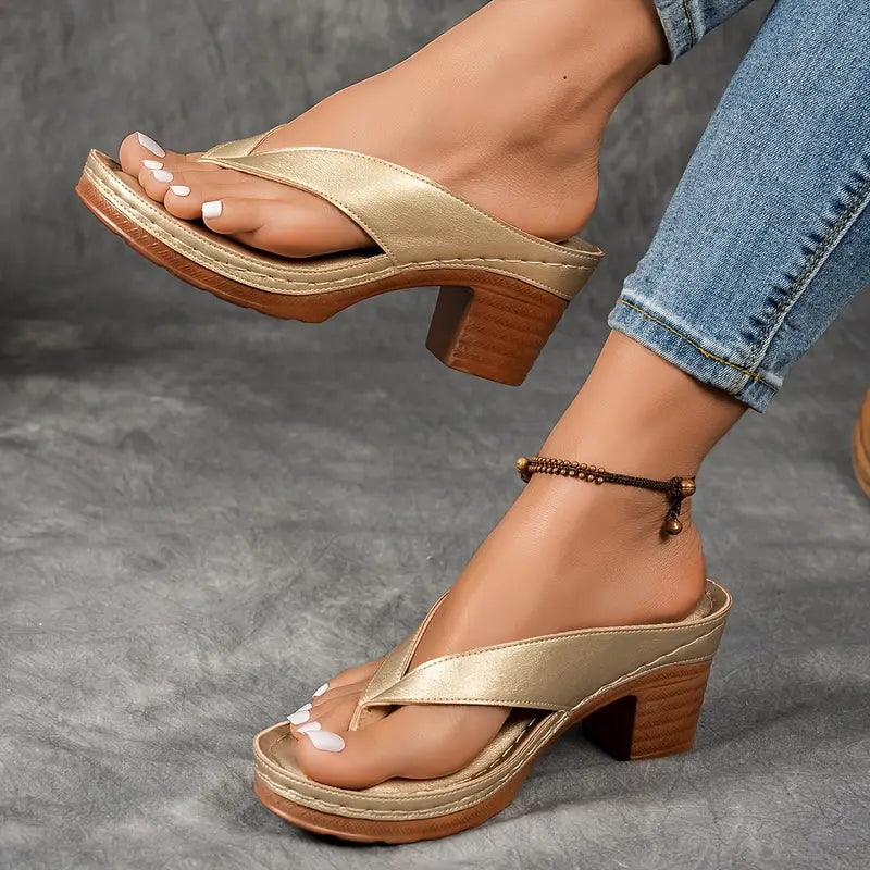 Caterina | Women’s Heeled Thong Orthopedic Sandals