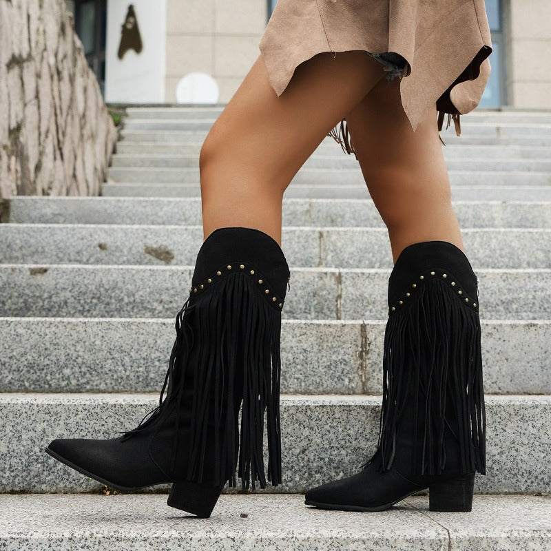 Milica | Women’s Cowboy Mid Calf Heeled Boots