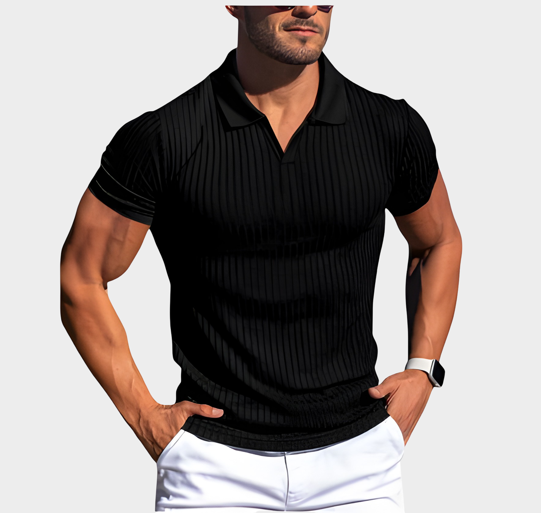 Cameron | Men’s Ribbed Short Sleeve Polo Shirt