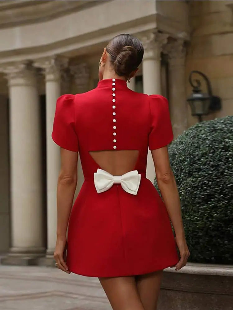 Imogen | Women’s Mock Neck Cocktail Mini Dress