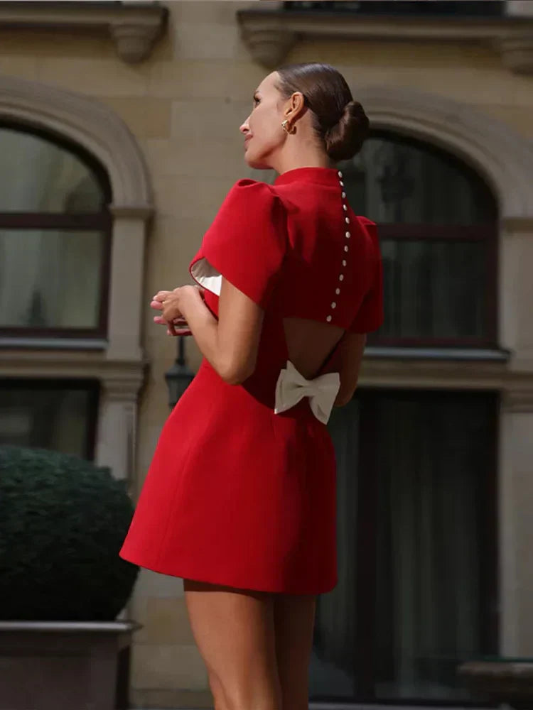 Imogen | Women’s Mock Neck Cocktail Mini Dress