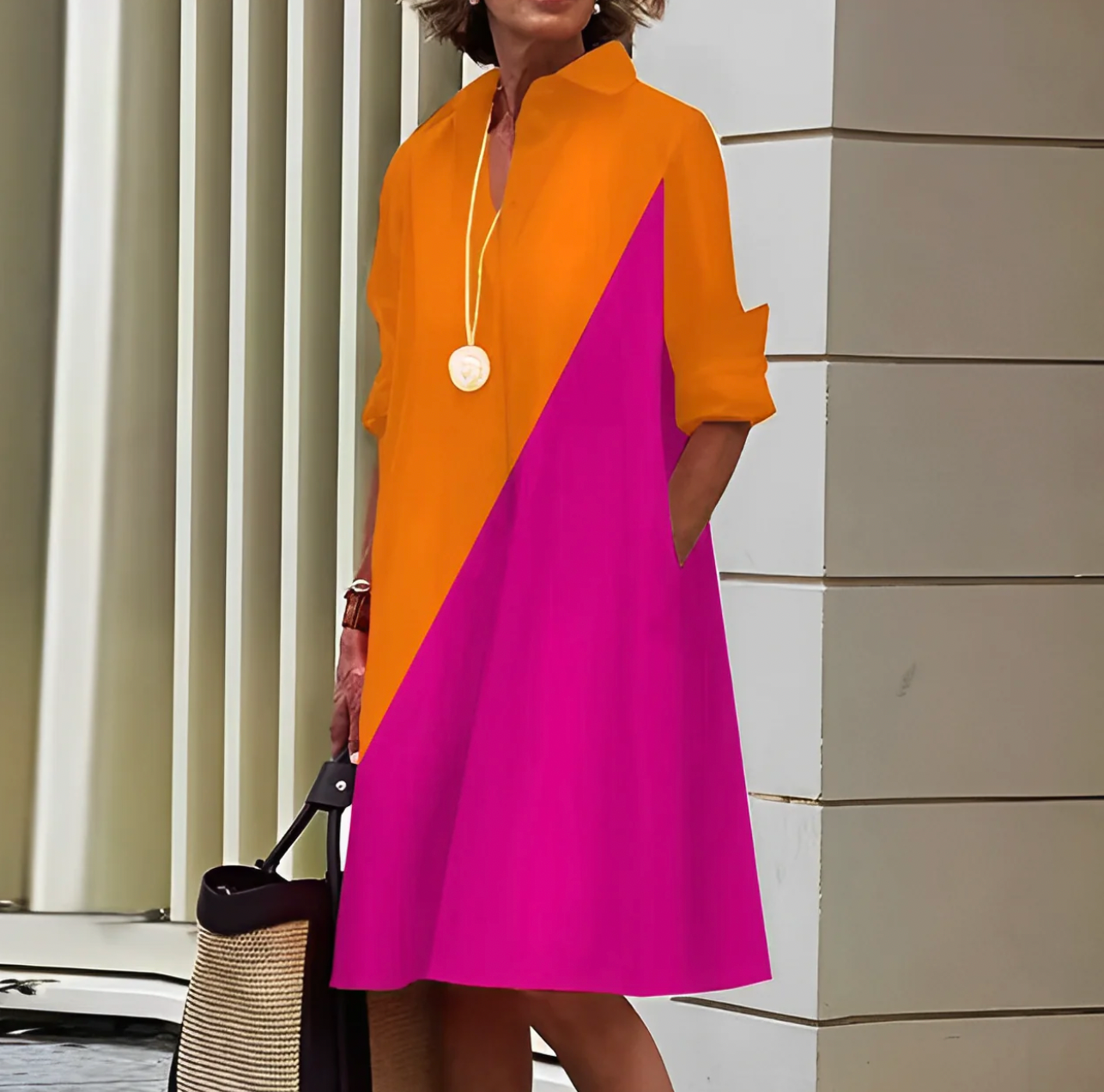 Sunniva | Women’s Long Sleeve Midi Dress