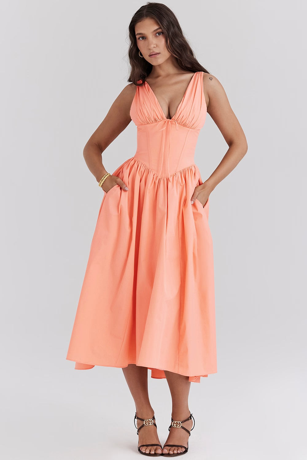 Lydia | Women’s Floral Sleeveless Cocktail Midi Dress