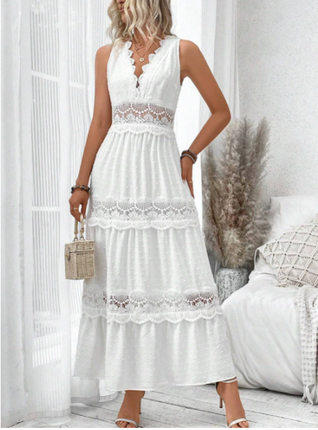 Genoveva | Women’s Sleeveless Lace Maxi Dress