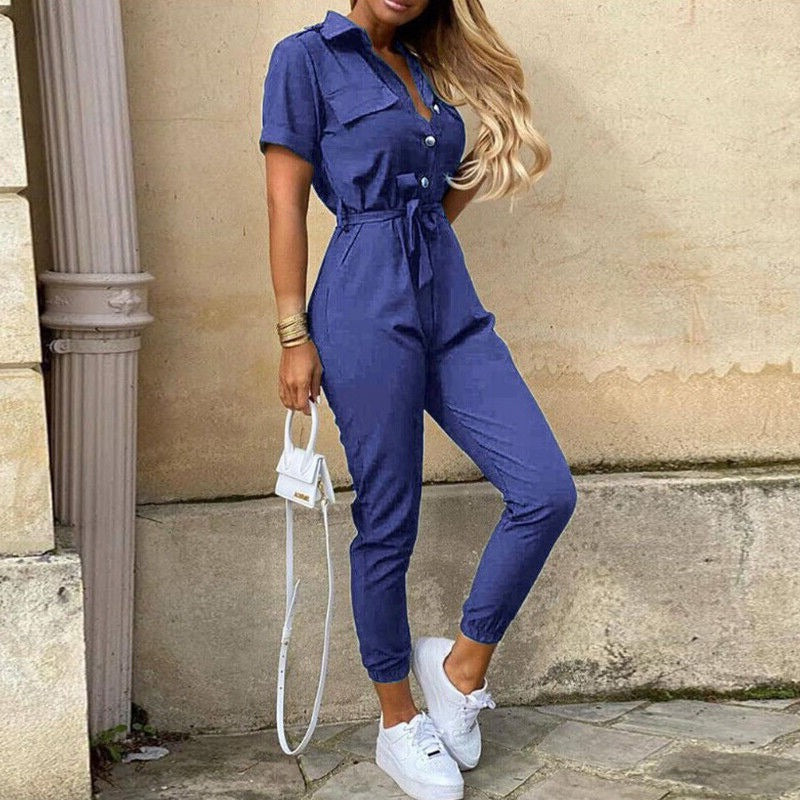 Shanaia | Women’s Tie-Waist Ankle-Length Jumpsuits