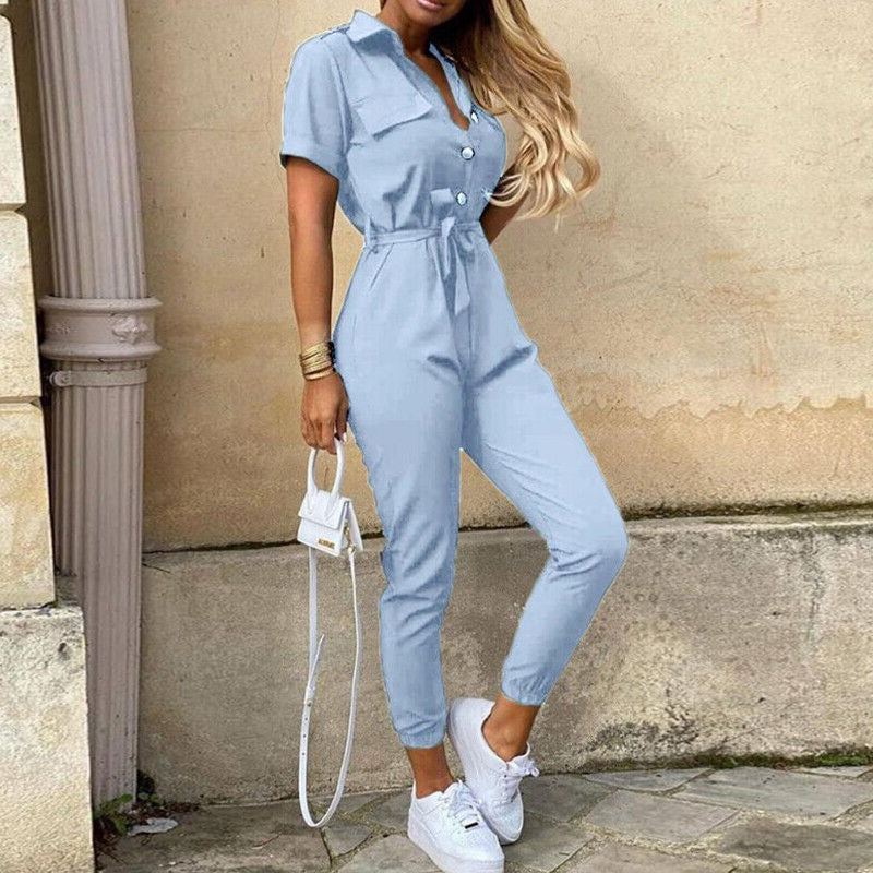 Shanaia | Women’s Tie-Waist Ankle-Length Jumpsuits
