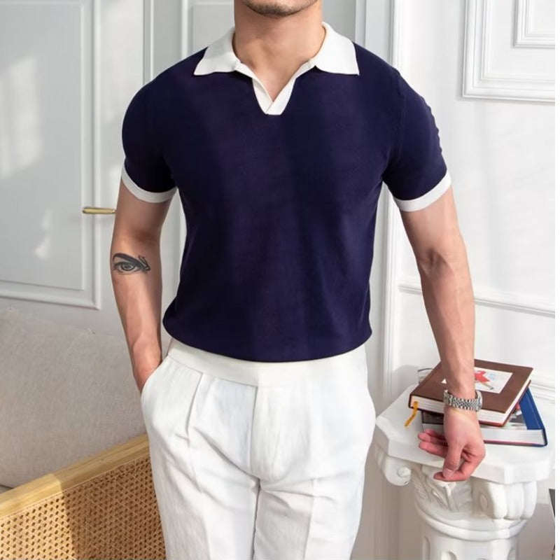 Gerald | Men’s Short Sleeve Knitted Polo Shirt