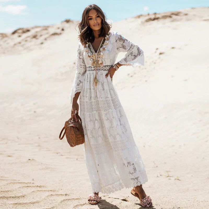 Elodie | Women’s Lace Long Sleeve Maxi Dress