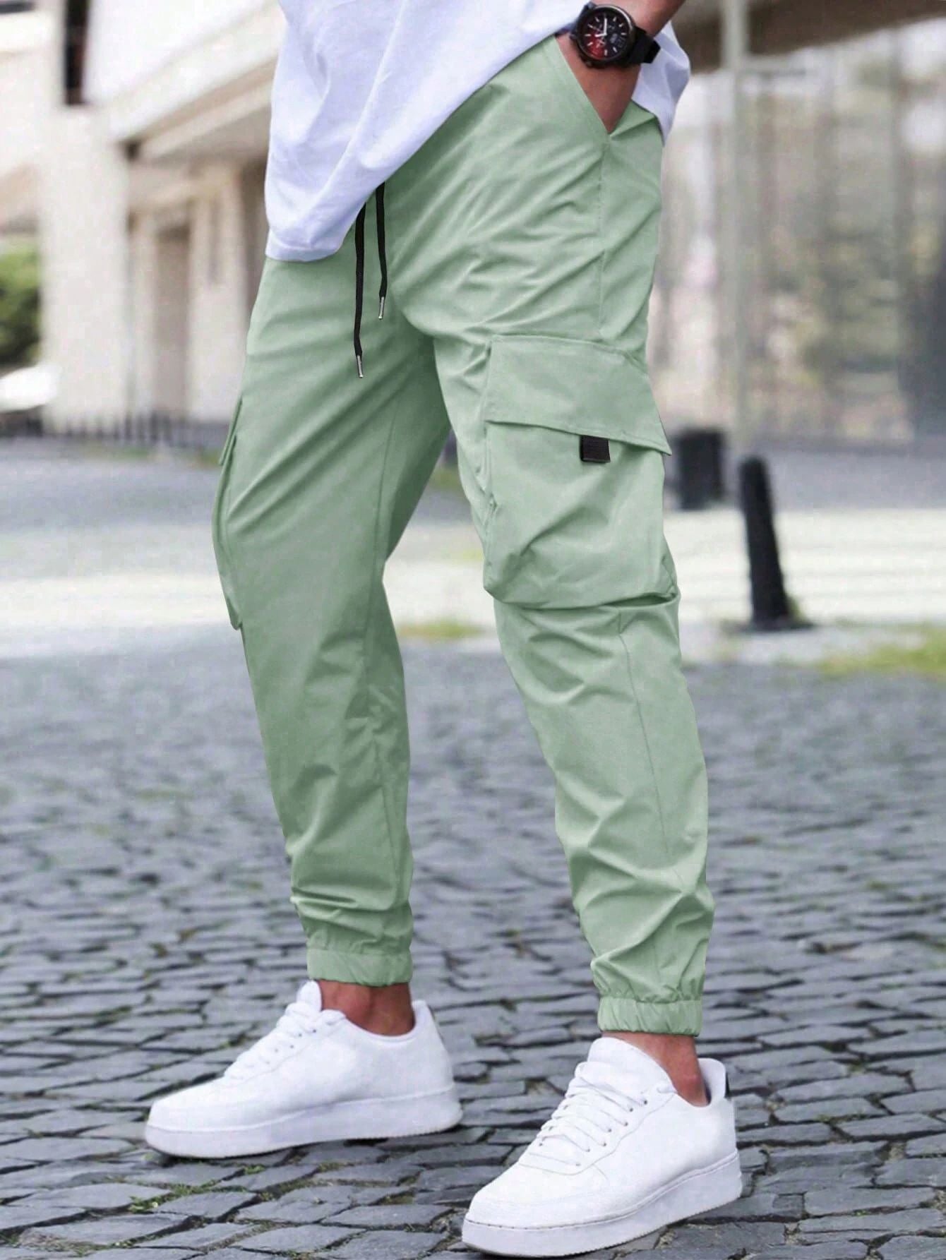 James | Men’s Cuffed Hems Muliti-pocket Cargo Pants