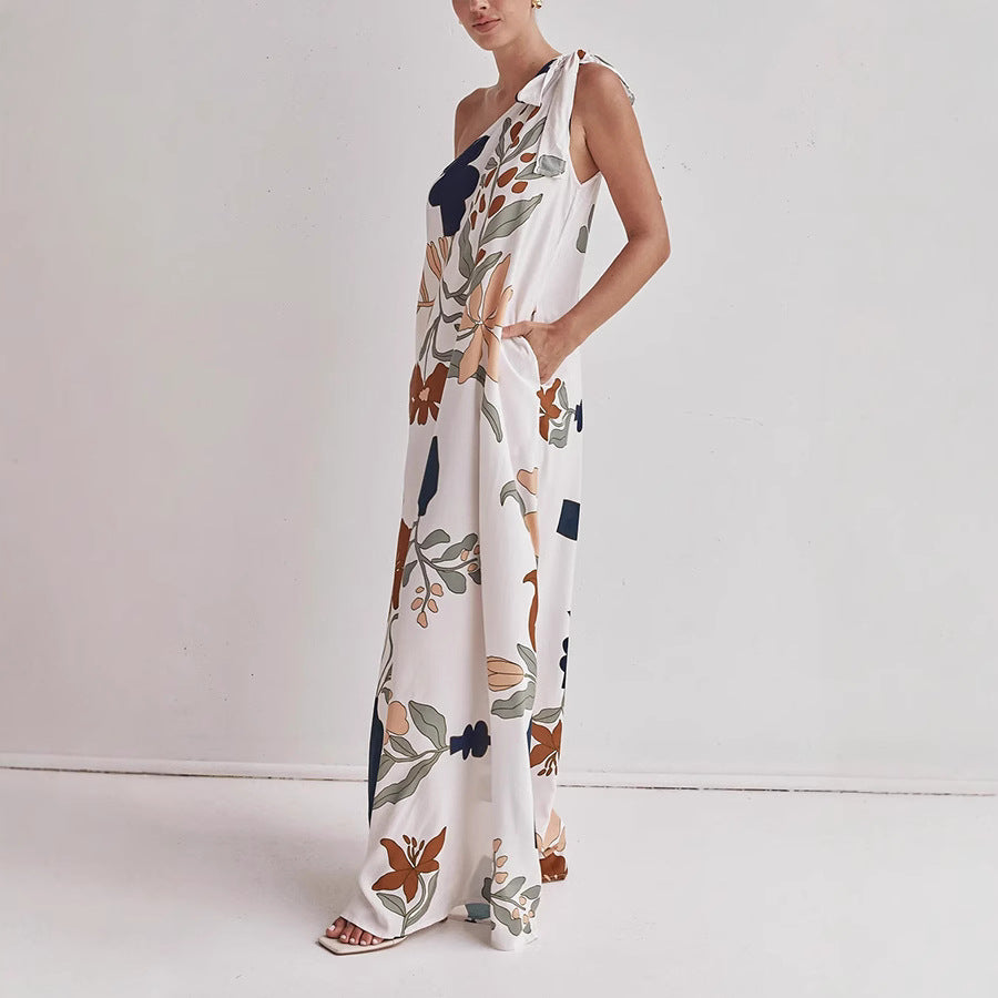 Kora | Women’s One Shoulder Floral Maxi Dress