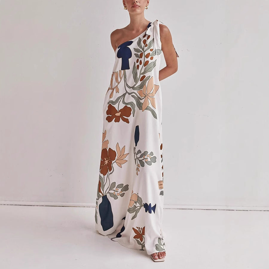 Kora | Women’s One Shoulder Floral Maxi Dress