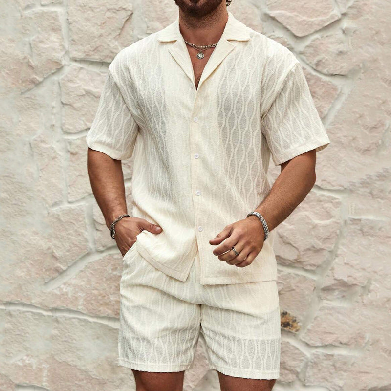 Kobe | Men’s Textured Short Sleeve Shirt Set