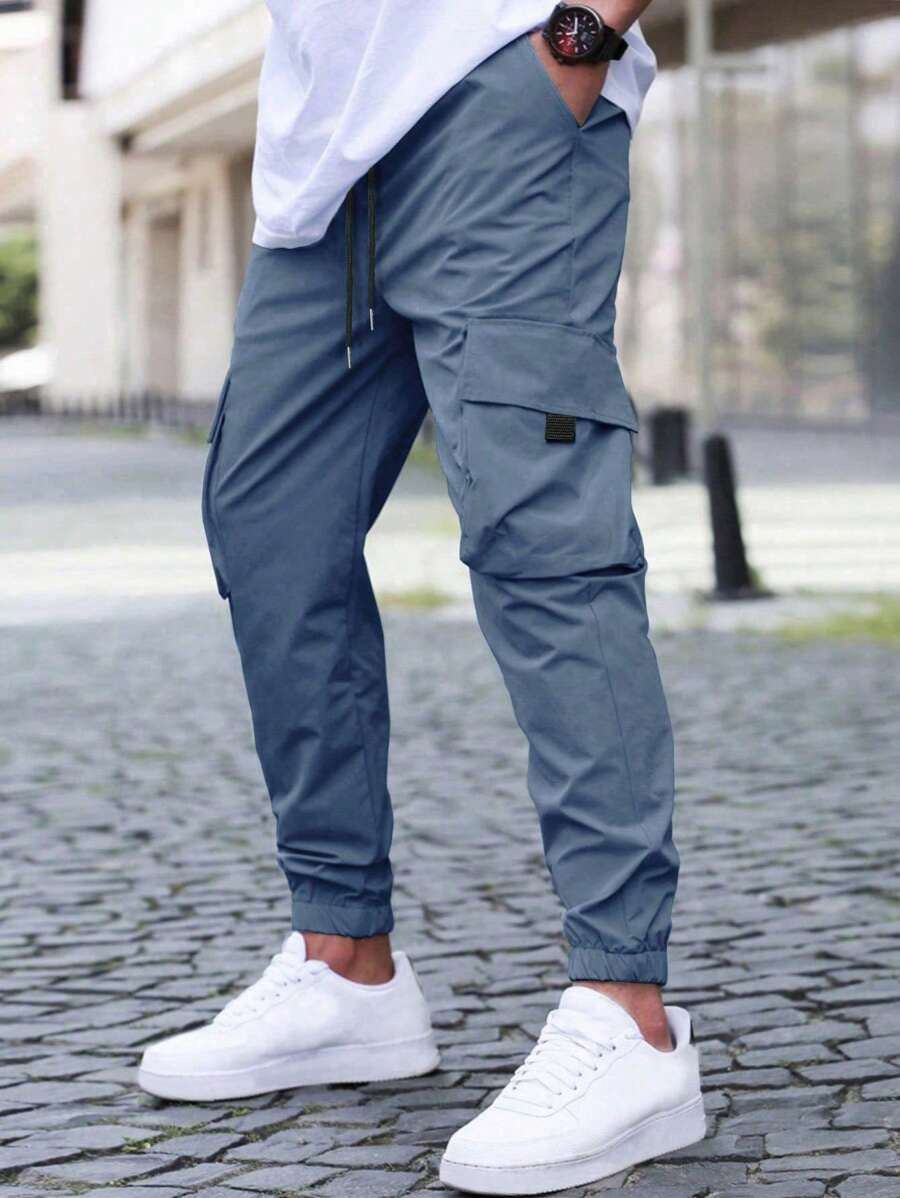 James | Men’s Cuffed Hems Muliti-pocket Cargo Pants