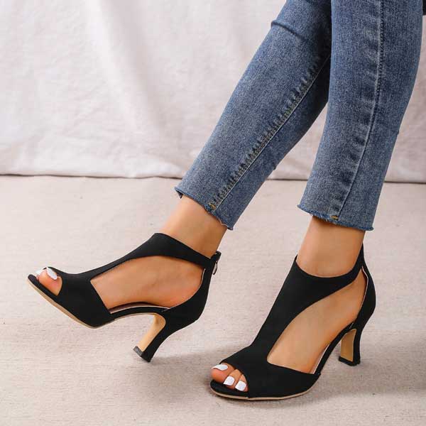 Ludovica | Women’s Heeled Peep Toe Orthopedic Sandals