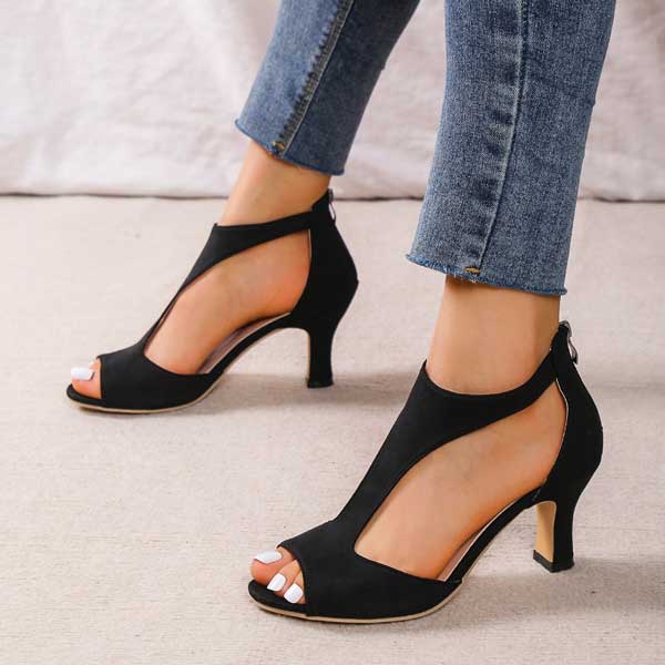 Ludovica | Women’s Heeled Peep Toe Orthopedic Sandals