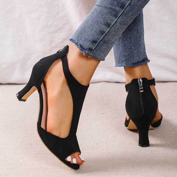 Ludovica | Women’s Heeled Peep Toe Orthopedic Sandals