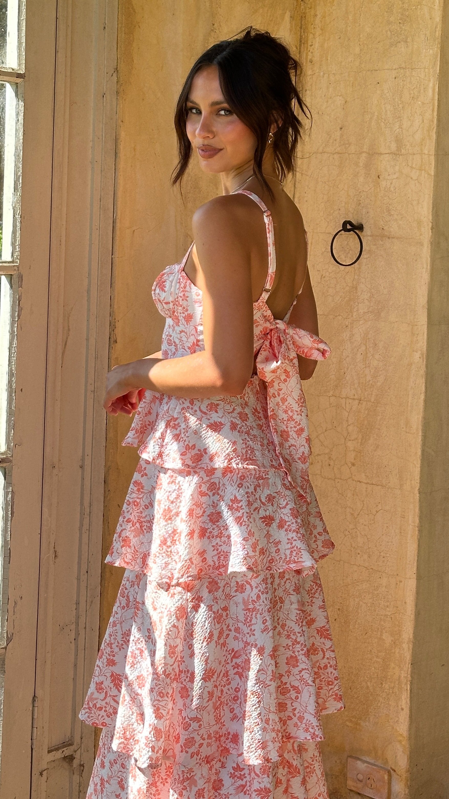 Alessandra | Women’s Floral Tiered Midi Dress
