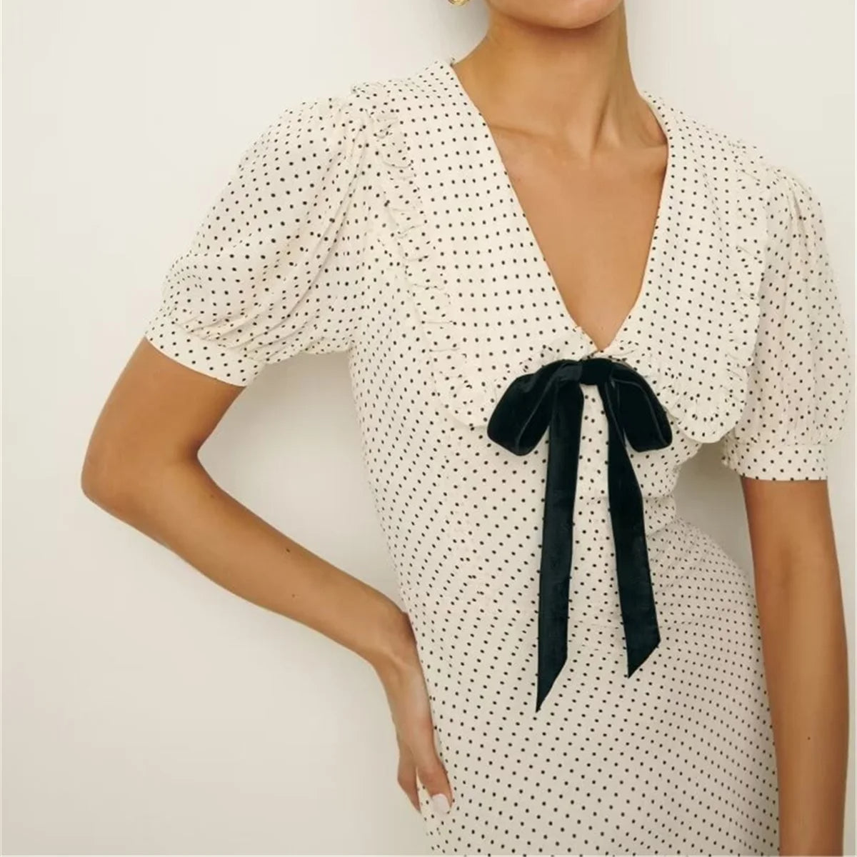 Sarah | Women’s Polka Dot Puff Mini Dress