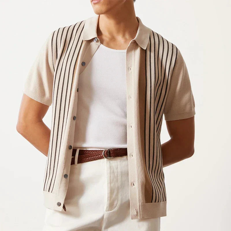Jeremy | Men’s Short Sleeve Striped Polo Shirt