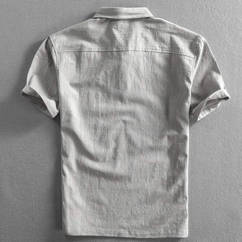 Malcolm | Men’s Linen Short Sleeve Polo Shirt