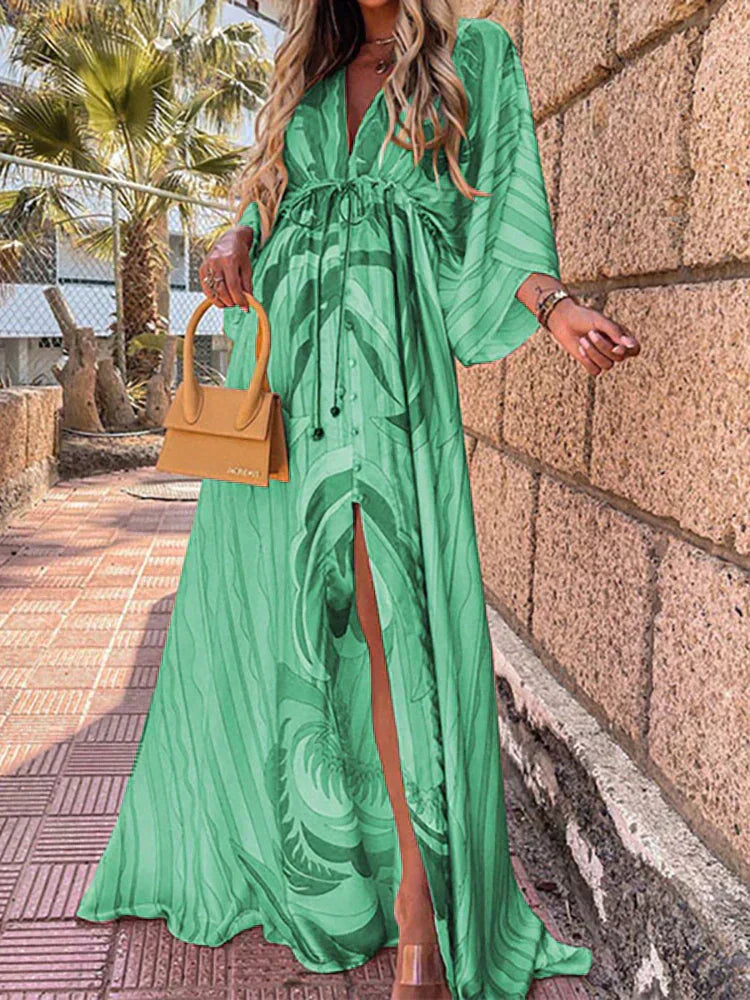 Amelie | Women’s Long Loose Sleeve Maxi Dress